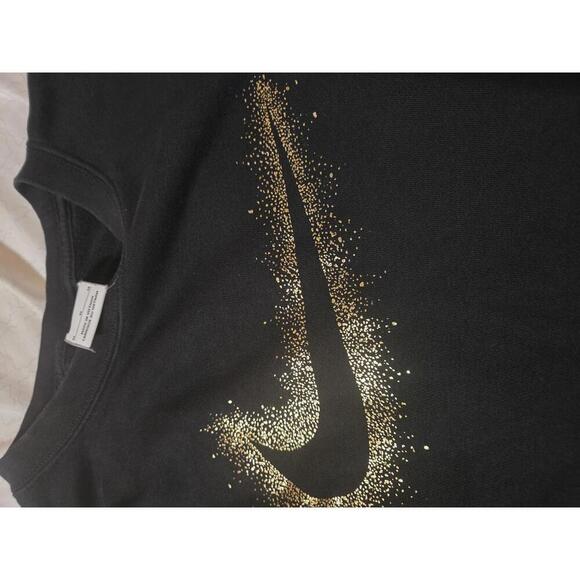 Nike Black Sweatshirt with Gold Swoosh Logo - Medium - Picture 3 of 4